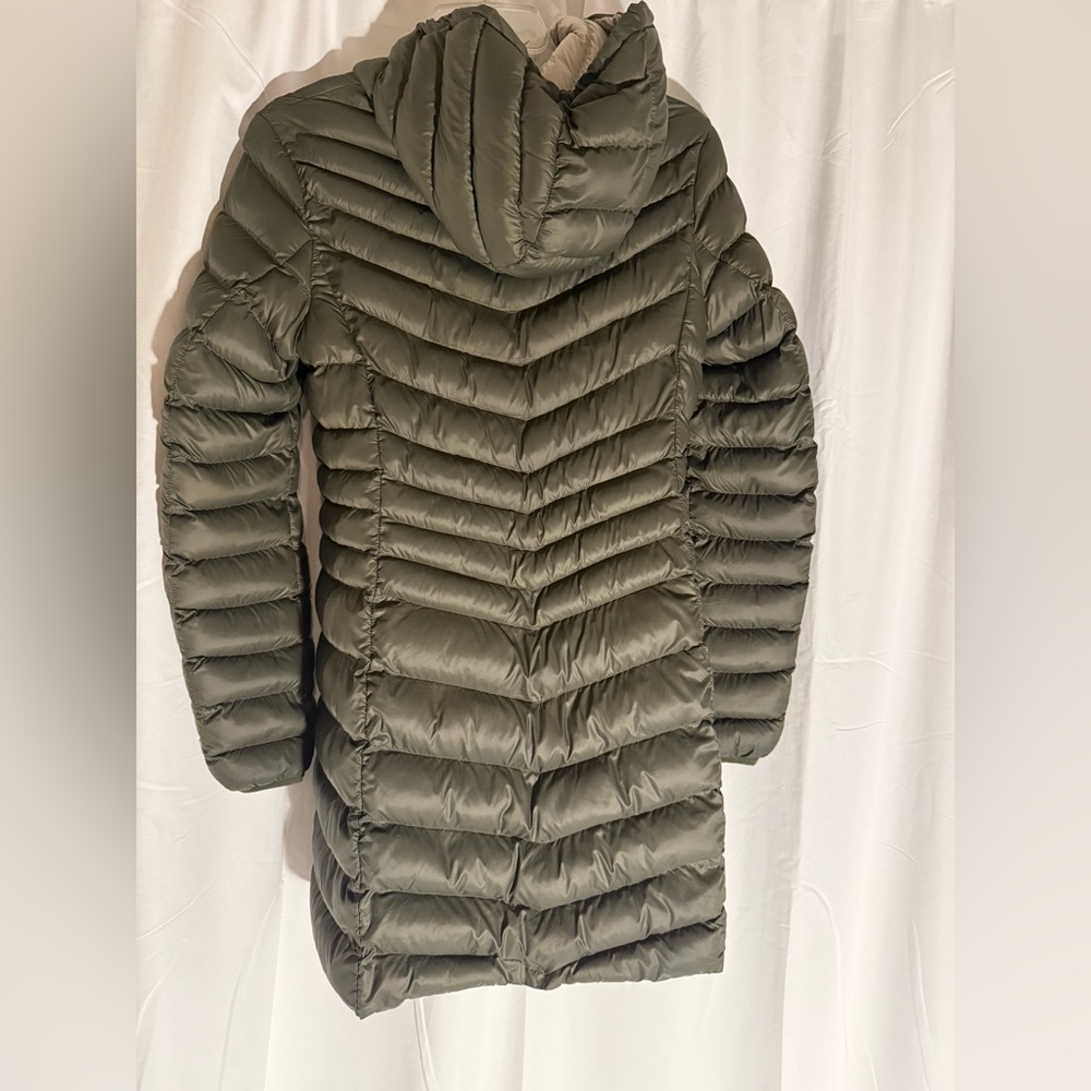 Navy Green Puffer Coat